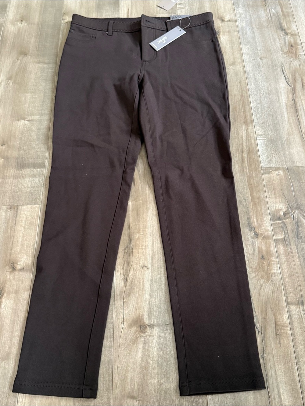 NEW Chico's So Slimming Ponte Knit Pant Size 0 Short Cocoa Bean Brown Stretch